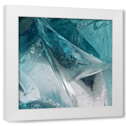 Blue Ice I White Modern Wood Framed Art Print by Burkhart, Monika
