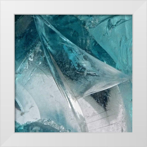 Blue Ice I White Modern Wood Framed Art Print by Burkhart, Monika