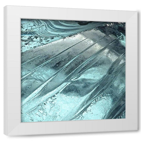 Blue Ice II White Modern Wood Framed Art Print by Burkhart, Monika