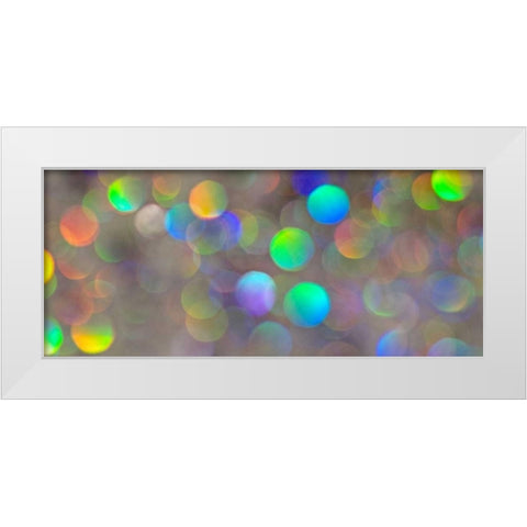 Glitter Bokeh White Modern Wood Framed Art Print by Burkhart, Monika