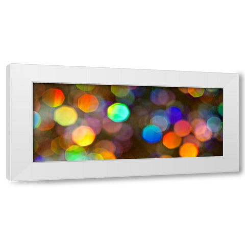 Glitter Bokeh II White Modern Wood Framed Art Print by Burkhart, Monika