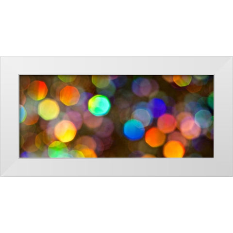 Glitter Bokeh II White Modern Wood Framed Art Print by Burkhart, Monika