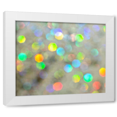 Glitter Bokeh White Modern Wood Framed Art Print by Burkhart, Monika