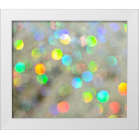 Glitter Bokeh White Modern Wood Framed Art Print by Burkhart, Monika