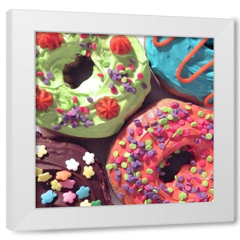 Doughnut Choices I White Modern Wood Framed Art Print by Burkhart, Monika