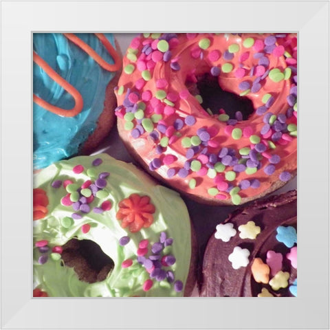 Doughnut Choices II White Modern Wood Framed Art Print by Burkhart, Monika