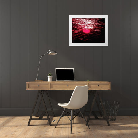 Red Mirage I White Modern Wood Framed Art Print by Burkhart, Monika