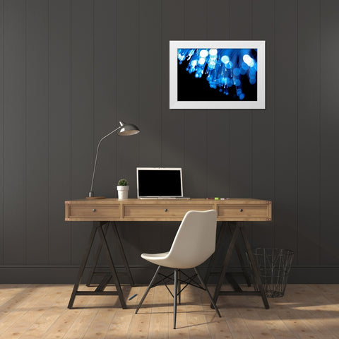 Moon Drops III White Modern Wood Framed Art Print by Burkhart, Monika