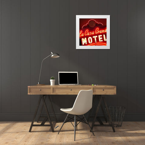 La Casa Grande Motel White Modern Wood Framed Art Print by Burkhart, Monika