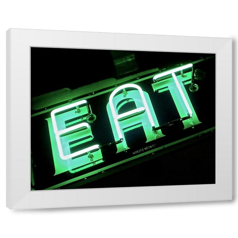 Eat White Modern Wood Framed Art Print by Burkhart, Monika
