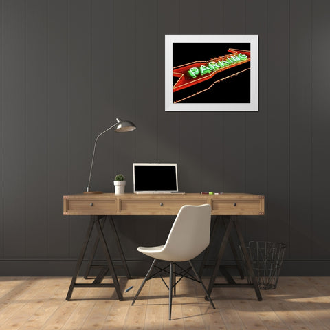 Parking White Modern Wood Framed Art Print by Burkhart, Monika