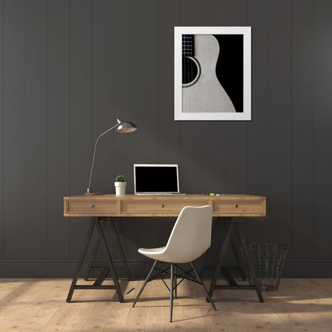 Guitar Curves White Modern Wood Framed Art Print by Burkhart, Monika