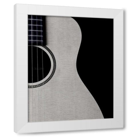 Guitar Curves White Modern Wood Framed Art Print by Burkhart, Monika