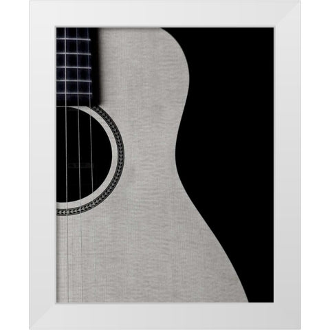 Guitar Curves White Modern Wood Framed Art Print by Burkhart, Monika