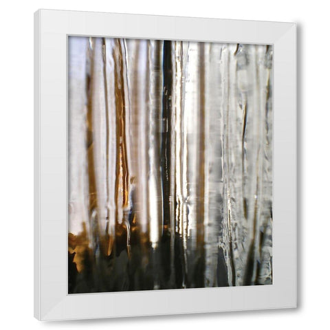 Cracked Glass I White Modern Wood Framed Art Print by Burkhart, Monika