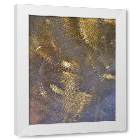 Gold Brushed Metal II White Modern Wood Framed Art Print by Burkhart, Monika