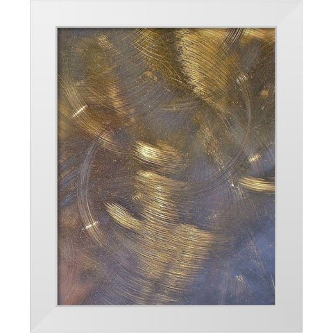 Gold Brushed Metal II White Modern Wood Framed Art Print by Burkhart, Monika