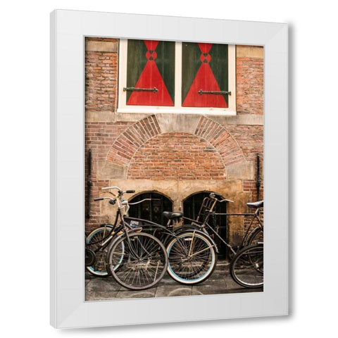 Dutch Bicyles White Modern Wood Framed Art Print by Berzel, Erin