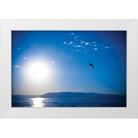 Flathead Lake White Modern Wood Framed Art Print by Berzel, Erin