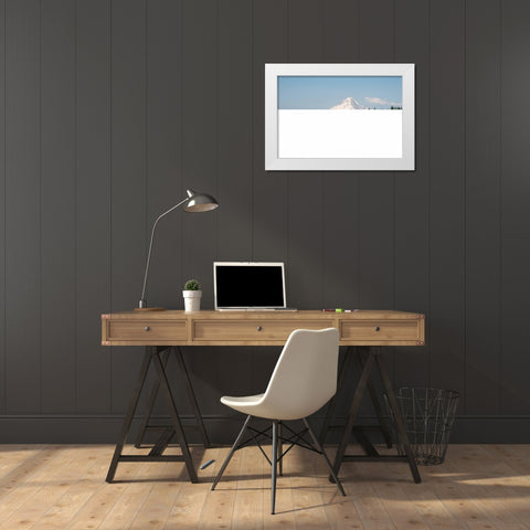 Mount Hood over Timothy Lake White Modern Wood Framed Art Print by Berzel, Erin