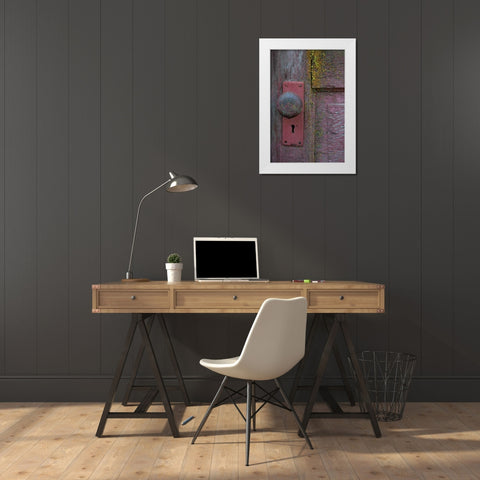 Barn Door White Modern Wood Framed Art Print by Berzel, Erin