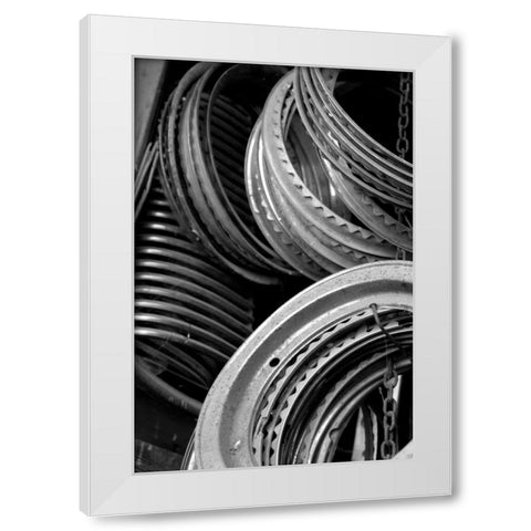 Antique Car Parts White Modern Wood Framed Art Print by Berzel, Erin