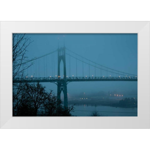 St. Johns Bridge III White Modern Wood Framed Art Print by Berzel, Erin