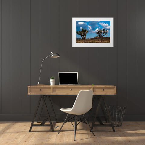 Blue Sky I White Modern Wood Framed Art Print by Berzel, Erin