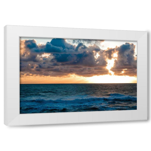 Depoe Bay Sunset II White Modern Wood Framed Art Print by Berzel, Erin