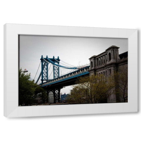 Manhattan Bridge II White Modern Wood Framed Art Print by Berzel, Erin