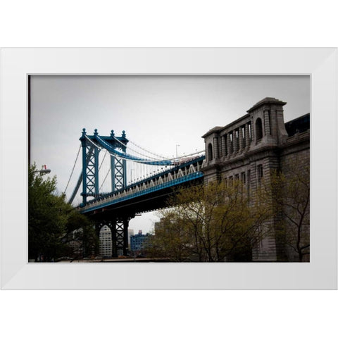Manhattan Bridge II White Modern Wood Framed Art Print by Berzel, Erin