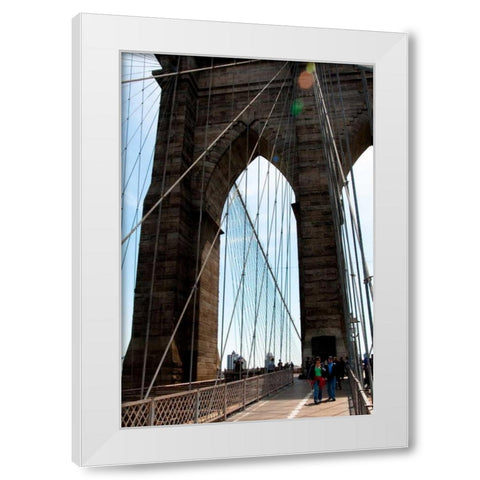 Brooklyn Bridge II White Modern Wood Framed Art Print by Berzel, Erin