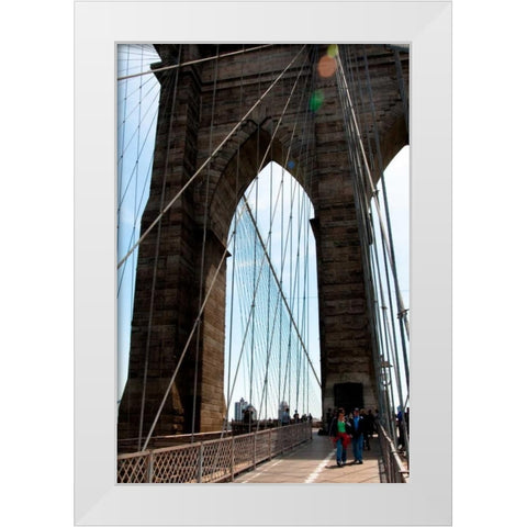 Brooklyn Bridge II White Modern Wood Framed Art Print by Berzel, Erin