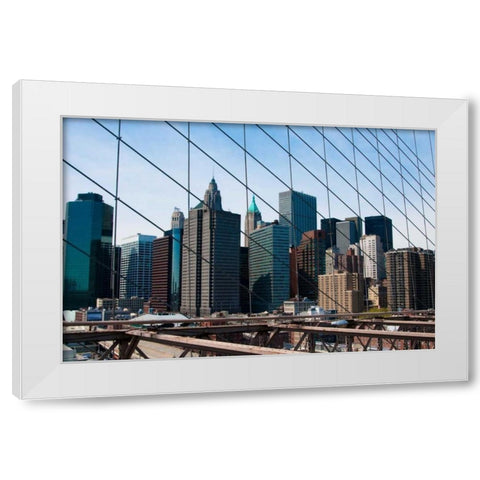 Brooklyn Bridge III White Modern Wood Framed Art Print by Berzel, Erin