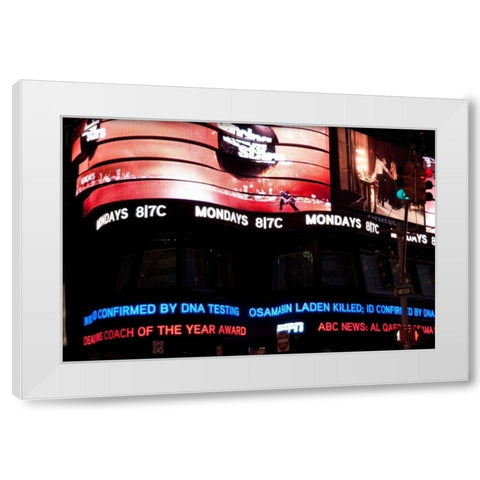 News in Times Square I White Modern Wood Framed Art Print by Berzel, Erin