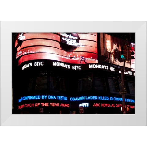 News in Times Square I White Modern Wood Framed Art Print by Berzel, Erin