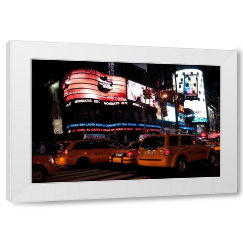News in Times Square III White Modern Wood Framed Art Print by Berzel, Erin