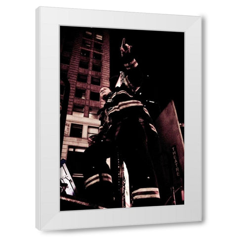 FDNY Firefighter II White Modern Wood Framed Art Print by Berzel, Erin