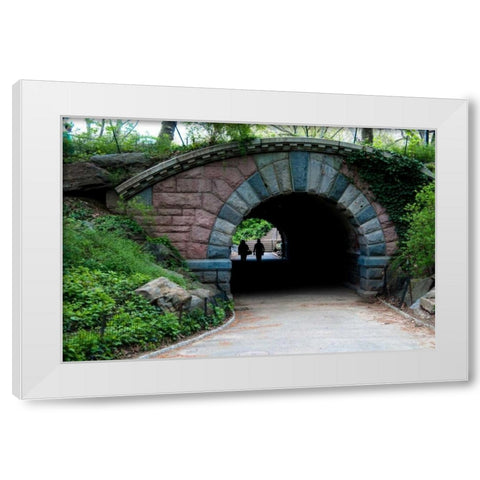 Bridge in Central Park White Modern Wood Framed Art Print by Berzel, Erin