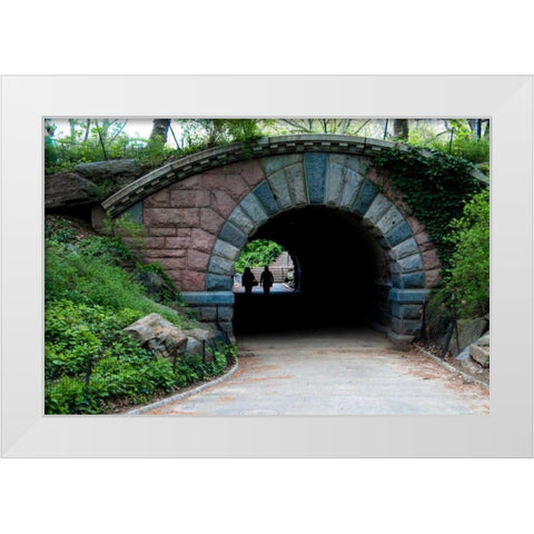 Bridge in Central Park White Modern Wood Framed Art Print by Berzel, Erin