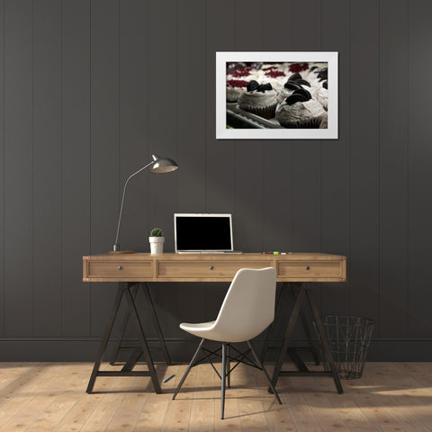 Cupcakes I White Modern Wood Framed Art Print by Berzel, Erin