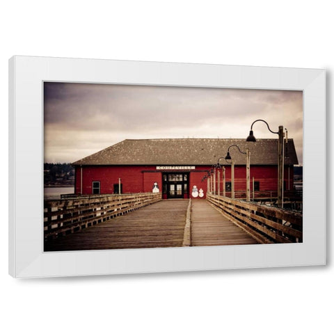 Coupeville Wharf I White Modern Wood Framed Art Print by Berzel, Erin