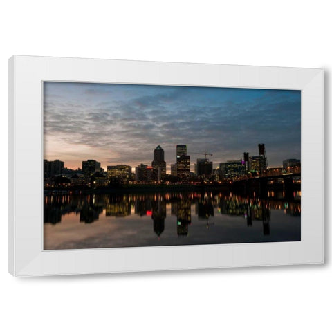 Portland Waterfront I White Modern Wood Framed Art Print by Berzel, Erin