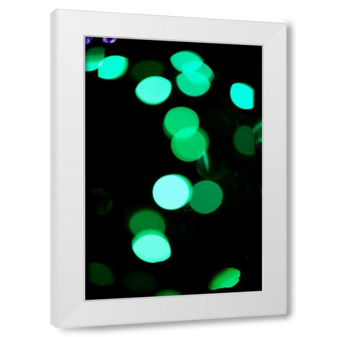 Green Bokeh White Modern Wood Framed Art Print by Berzel, Erin