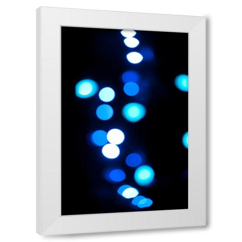 Blue Bokeh I White Modern Wood Framed Art Print by Berzel, Erin