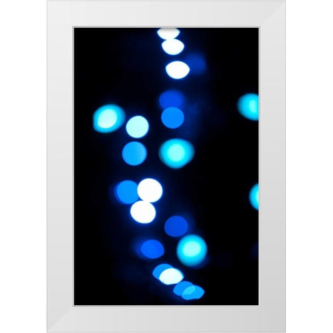 Blue Bokeh I White Modern Wood Framed Art Print by Berzel, Erin