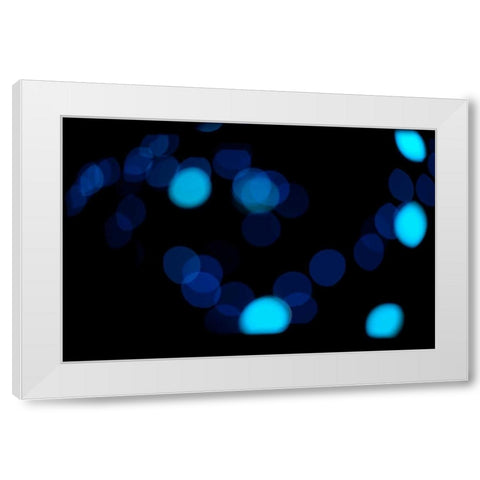 Blue Bokeh II White Modern Wood Framed Art Print by Berzel, Erin