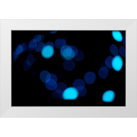 Blue Bokeh II White Modern Wood Framed Art Print by Berzel, Erin