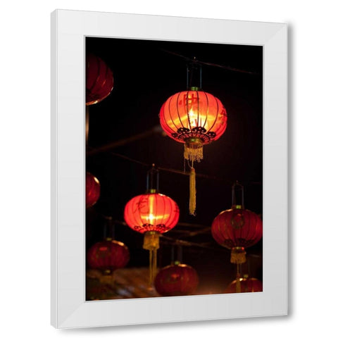 Chinese Lanterns II White Modern Wood Framed Art Print by Berzel, Erin