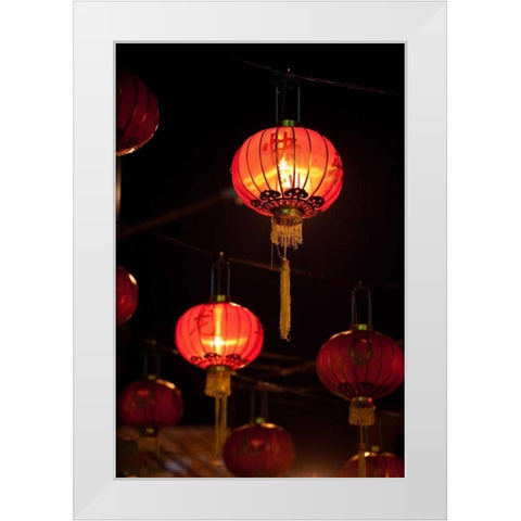 Chinese Lanterns II White Modern Wood Framed Art Print by Berzel, Erin